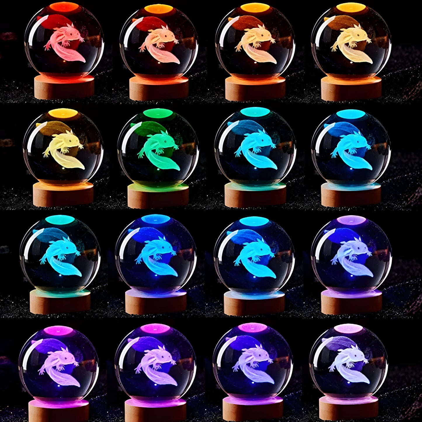 3D Glowing Fish Crystal Ball Night Light