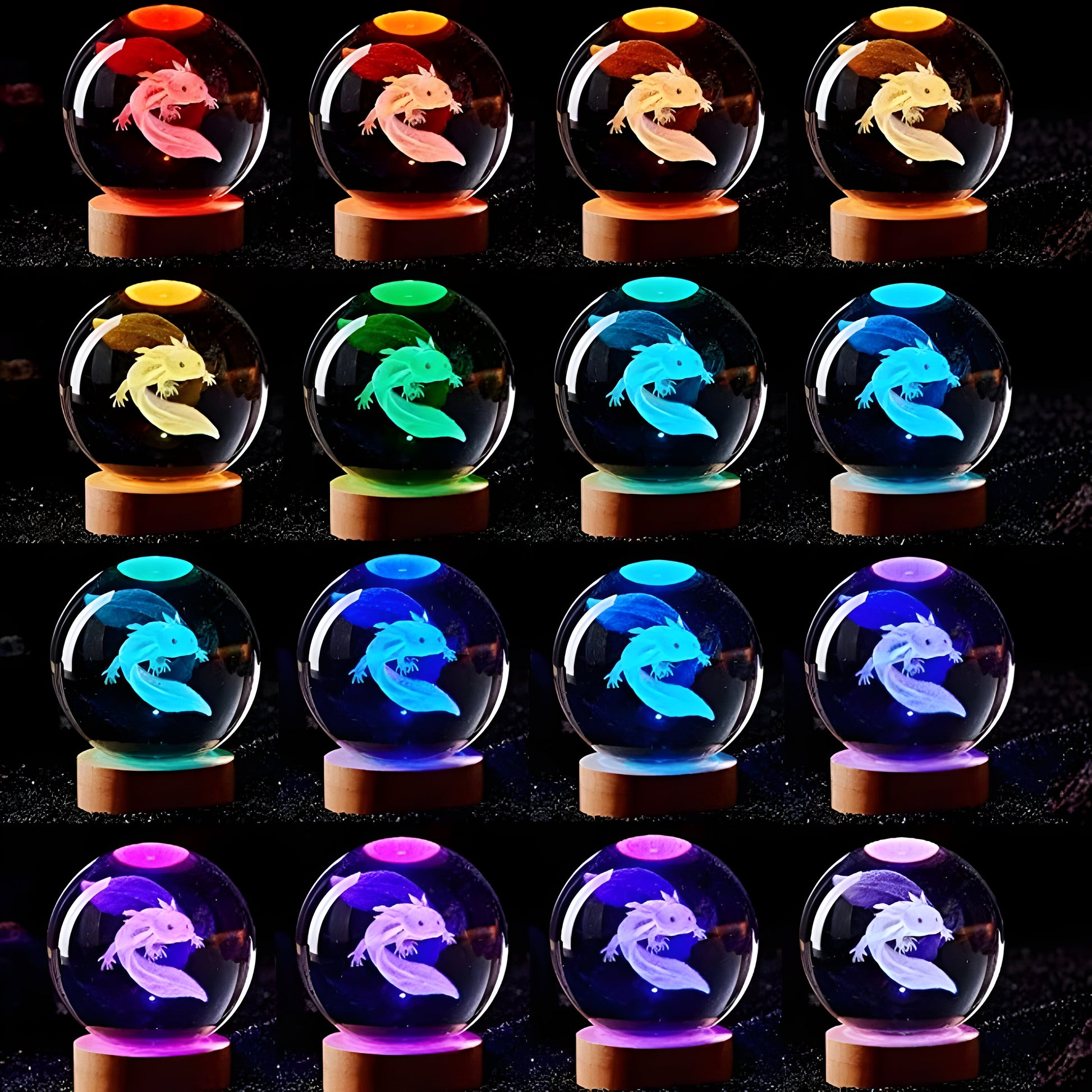 3D Glowing Fish Crystal Ball Night Light