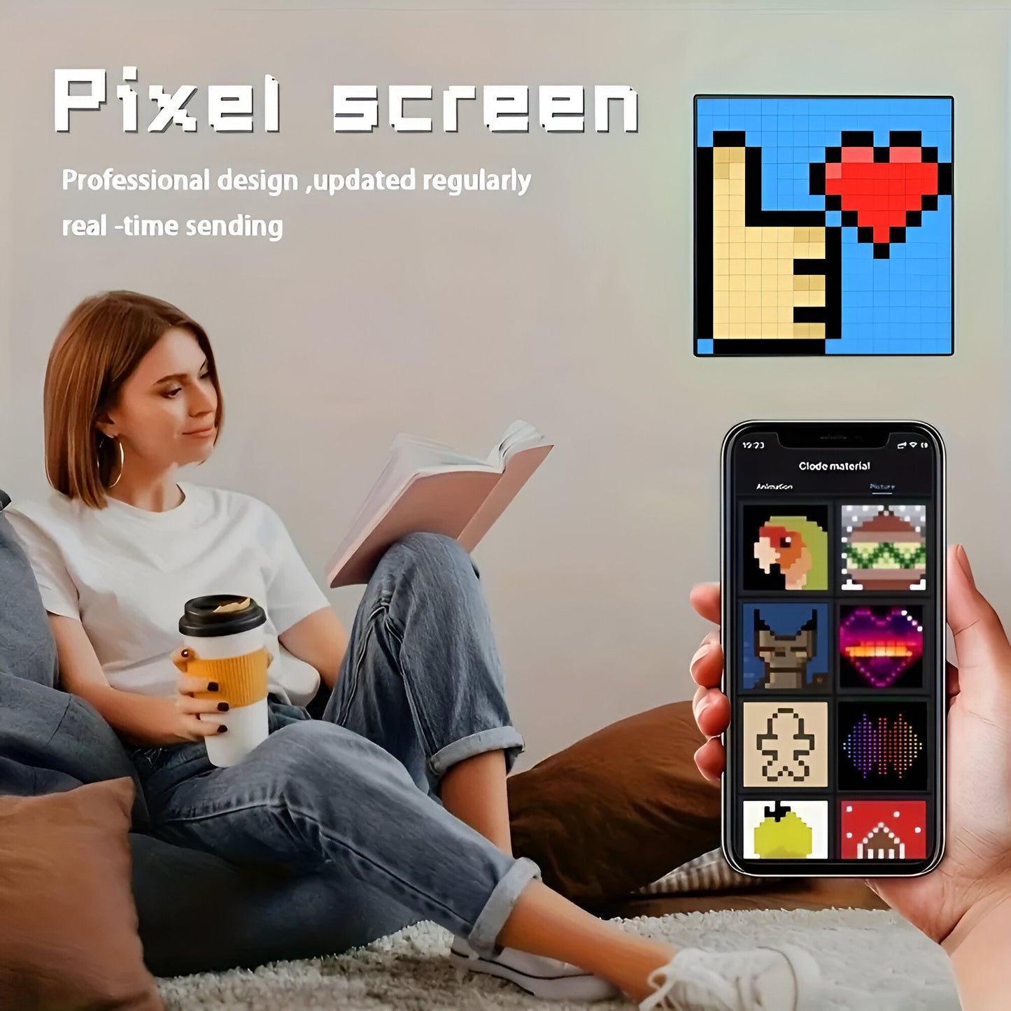 Customizable LED Pixel Display Night Light with Bluetooth APP Control