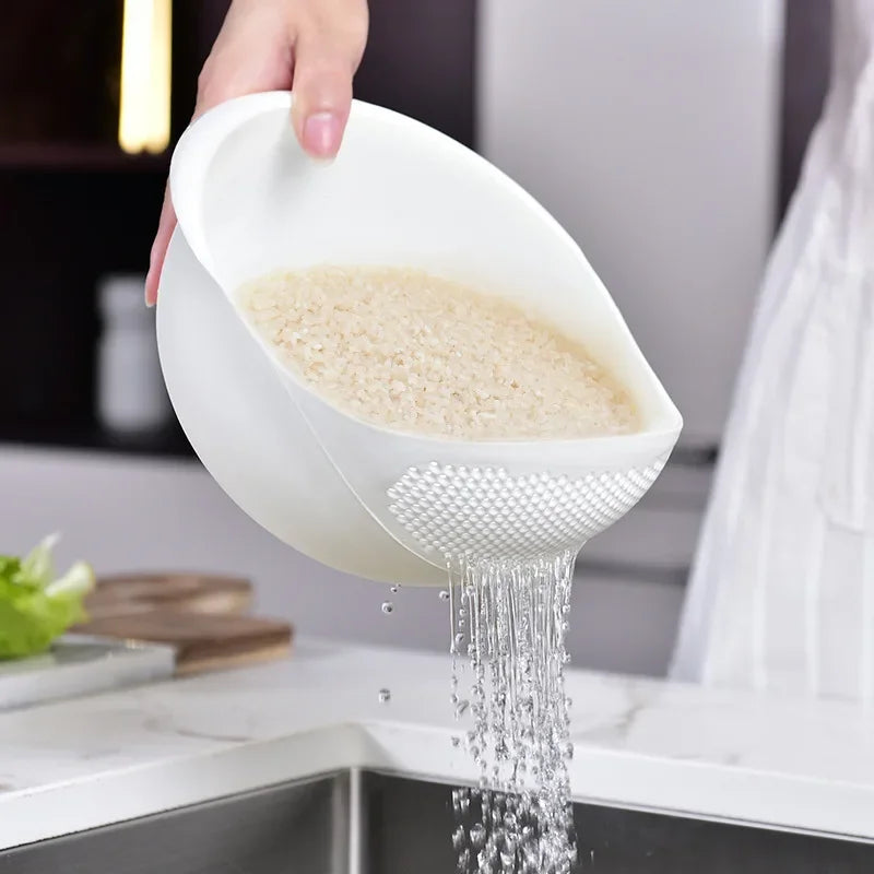 Rice Washing Filter Strainer White Basket