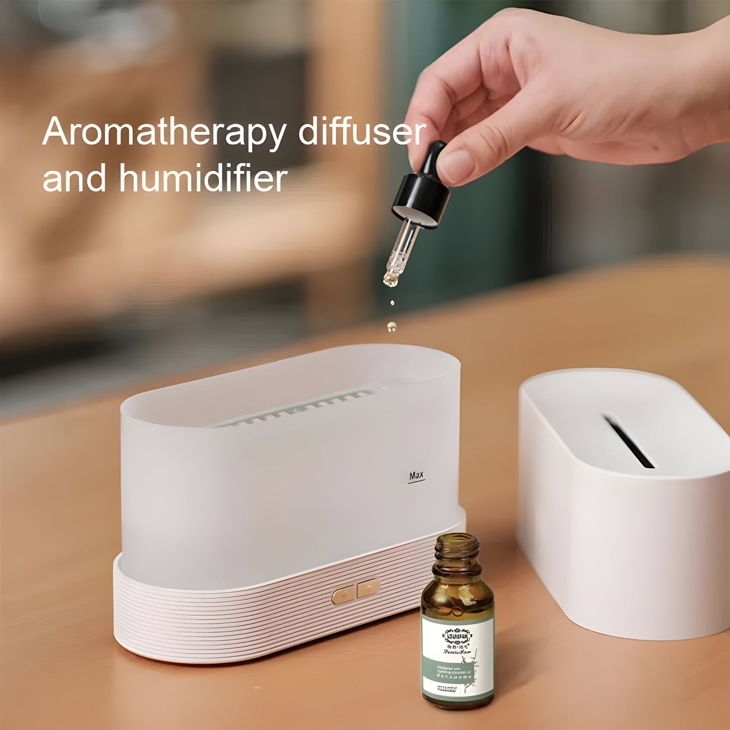 Ultrasonic Aroma Diffuser - LED Flame Lamp