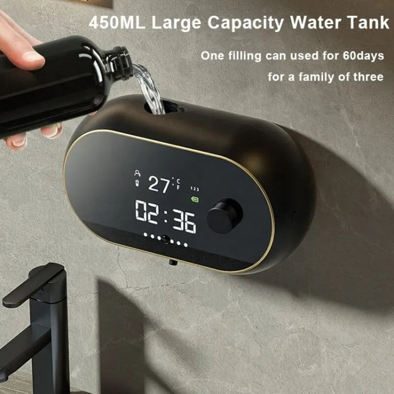 Smart Liquid Foam Soap Dispenser with Time Temperature Display