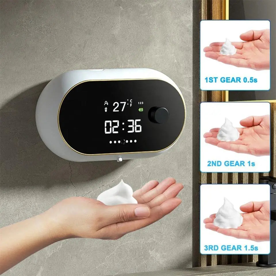 Smart Liquid Foam Soap Dispenser with Time Temperature Display