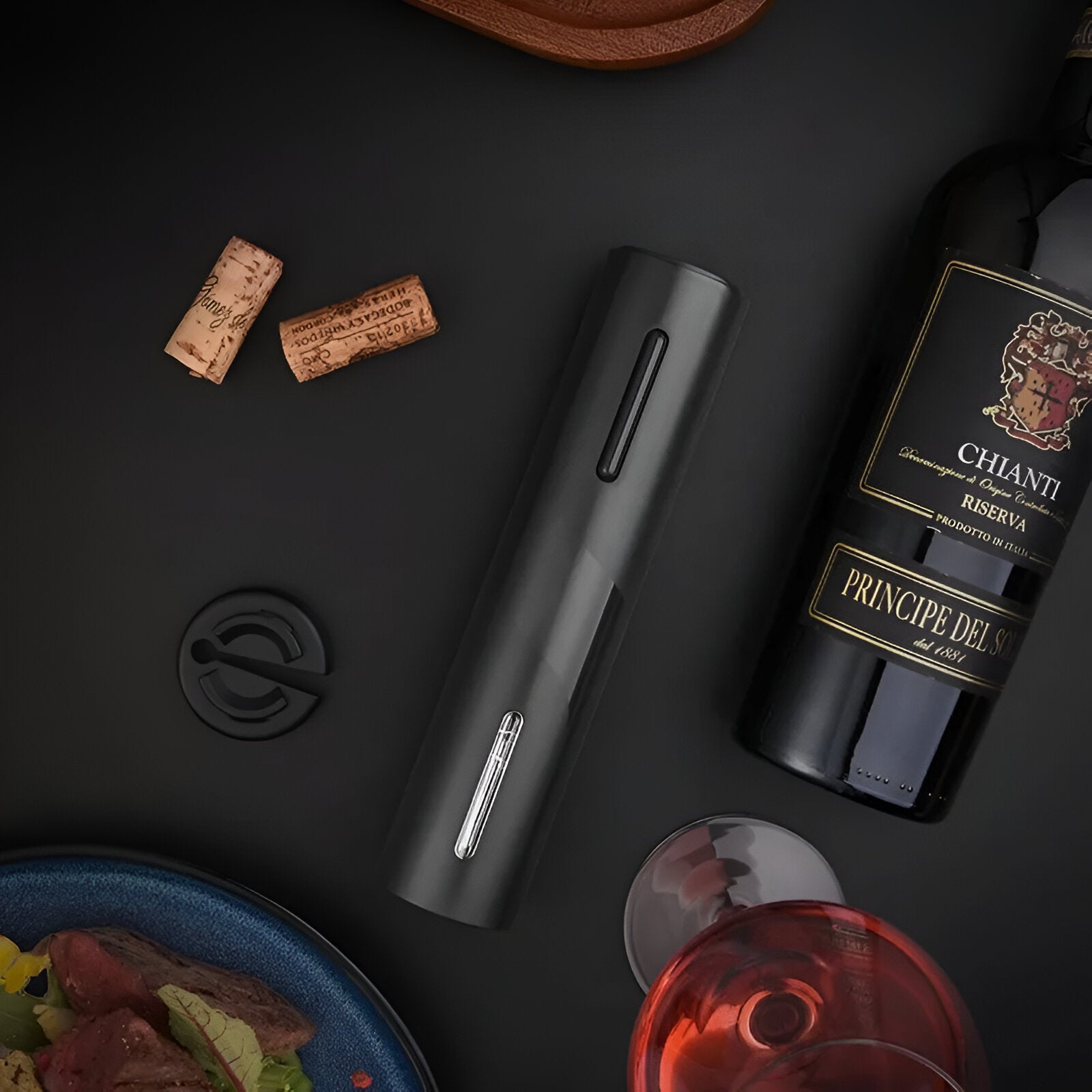 Black Electric Wine Opener Set - USB Charging