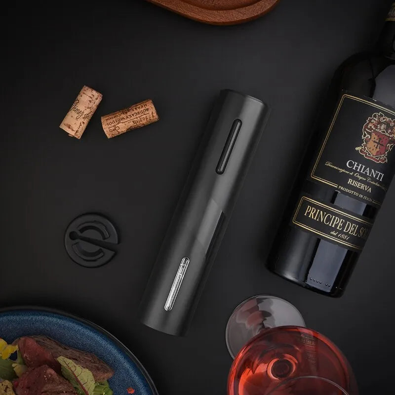 Black Electric Wine Opener Set - USB Charging