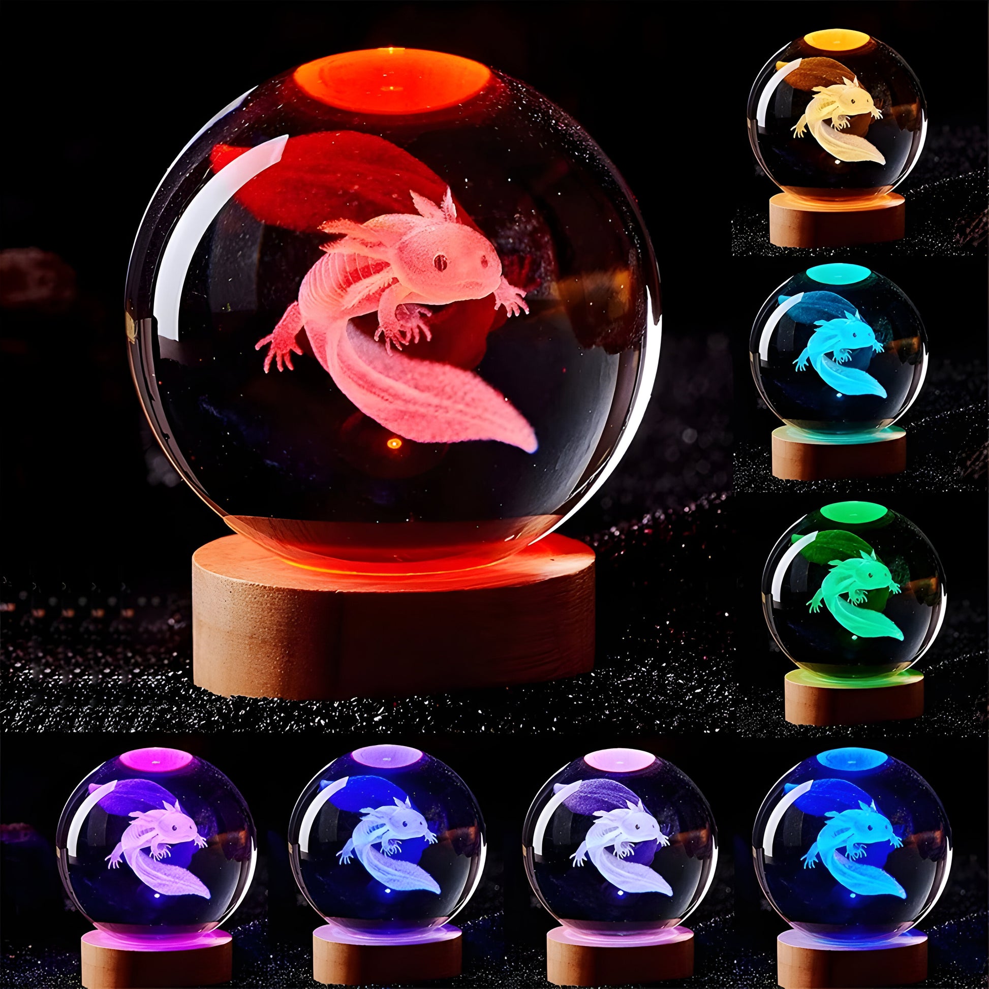 3D Glowing Fish Crystal Ball Night Light