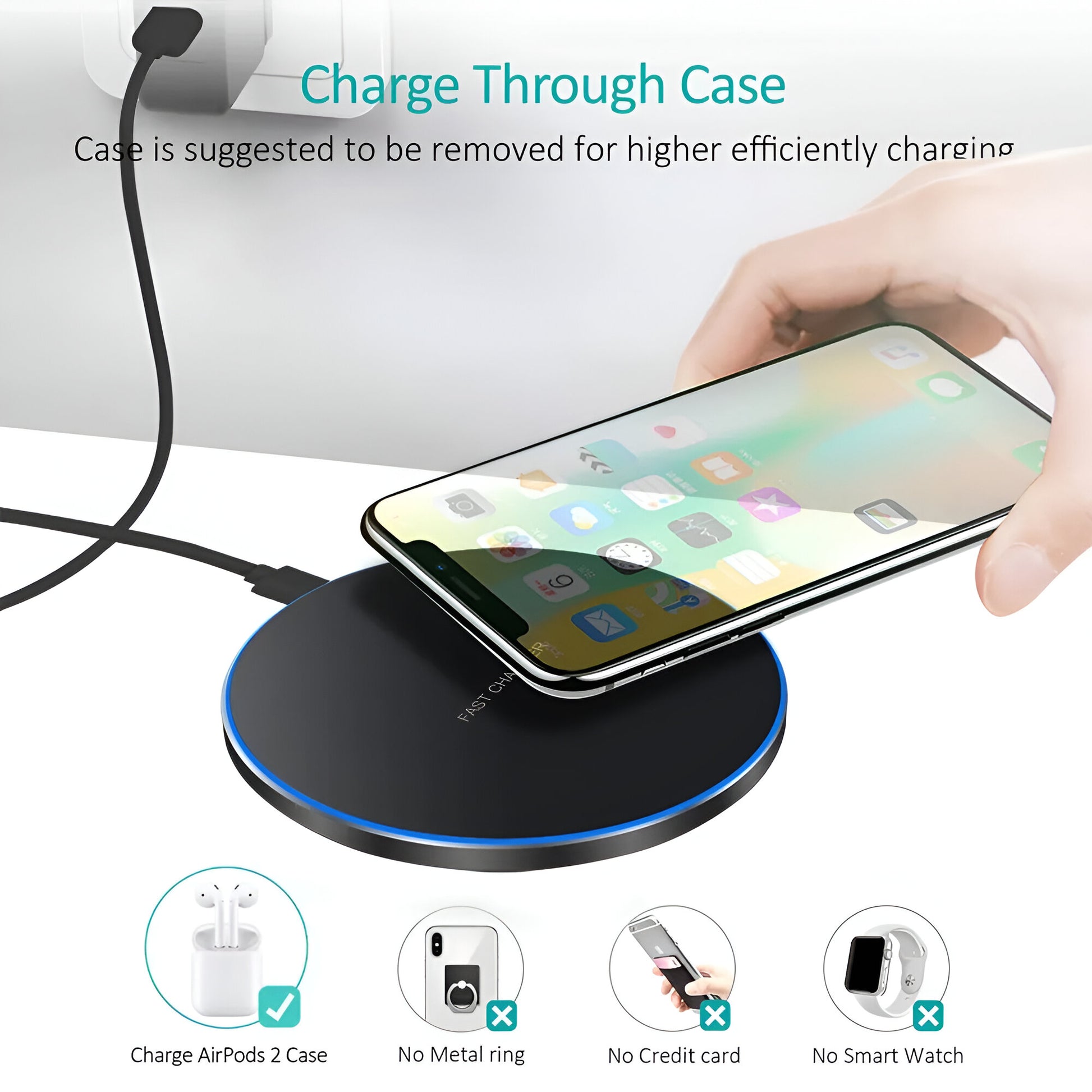 100W Fast Wireless Charger Charging Pad