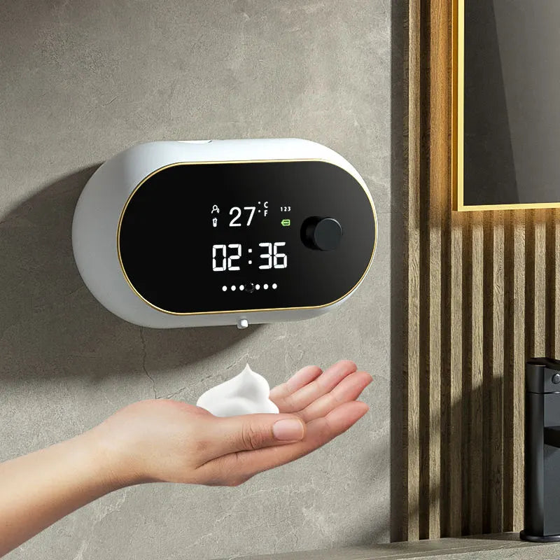 Smart Liquid Foam Soap Dispenser with Time Temperature Display