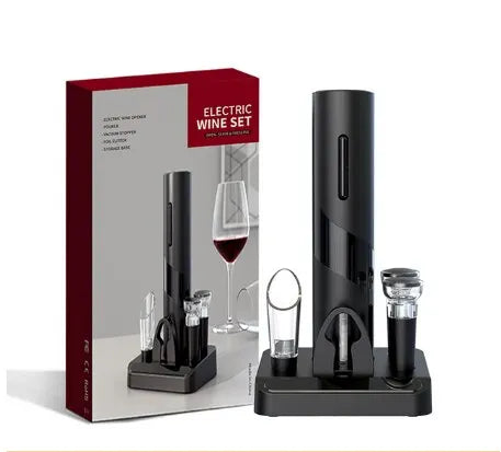 Black Electric Wine Opener Set - USB Charging