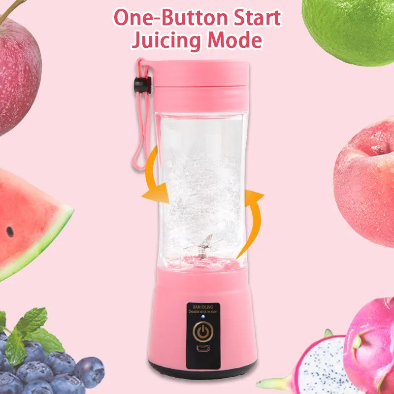 Portable Fruit Juice Pink Blender