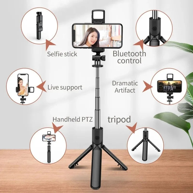 Pro Capture Selfie Stick Tripod: Bluetooth, Remote, Fill Light