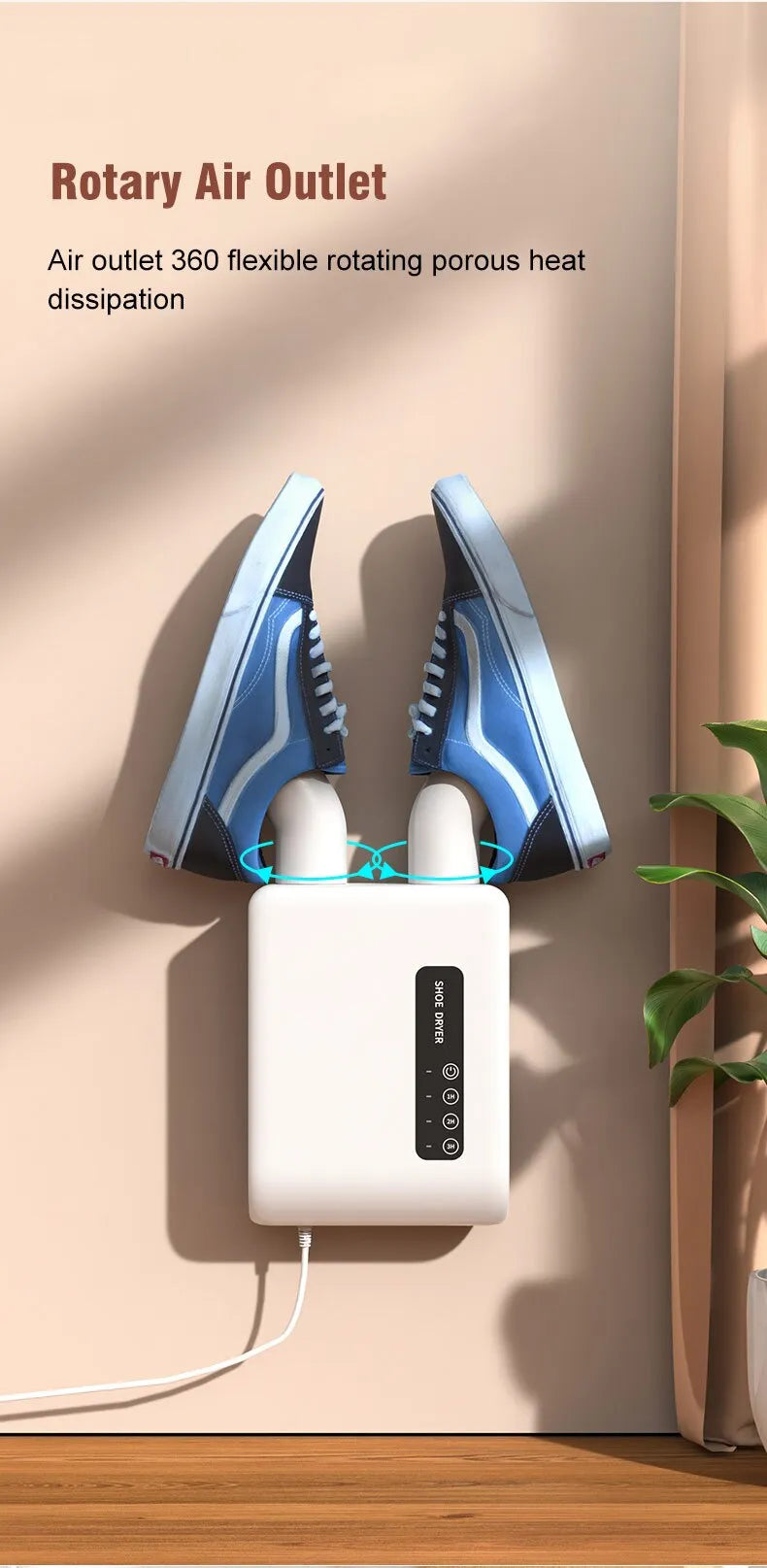 White Electric Shoe Dryer and Sterilizer: Keep Your Footwear Dry and Odor-Free