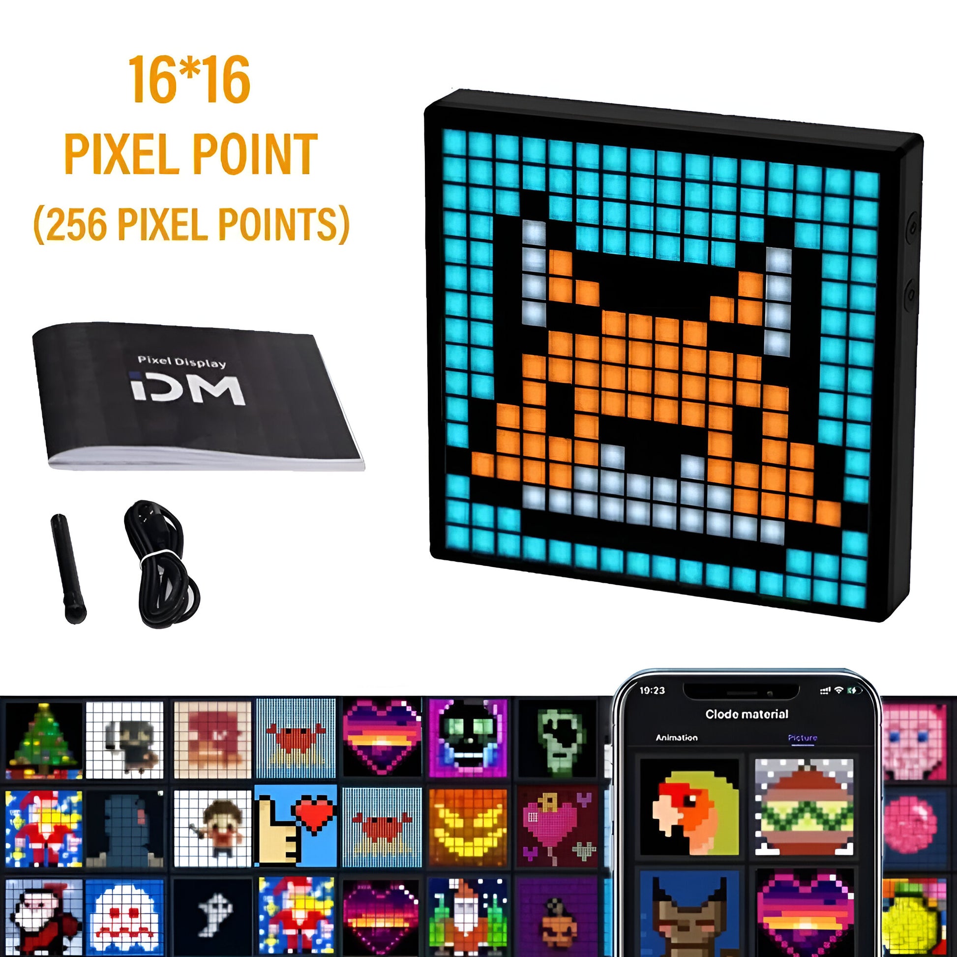 Customizable LED Pixel Display Night Light with Bluetooth APP Control