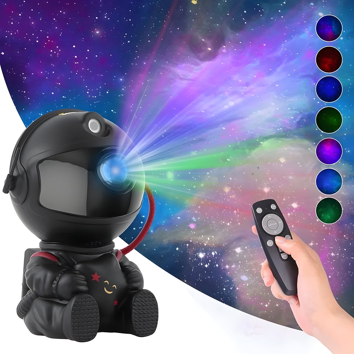 Sweet Playful Starry Astronaut Space Night Light Projector