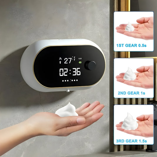 Smart Liquid Foam Soap Dispenser with Time Temperature Display