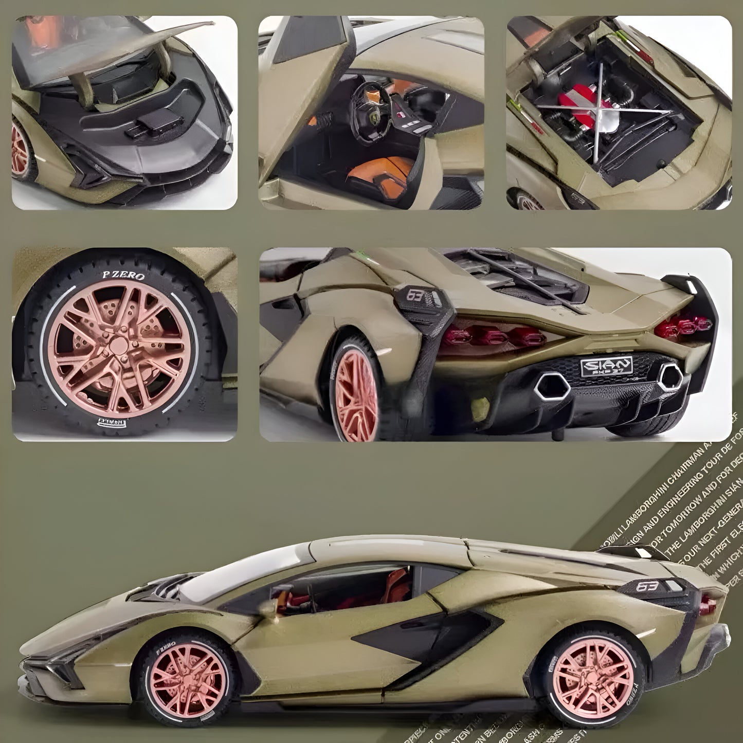 Lamborghini Sian FKP37: Realistic Diecast Car Model