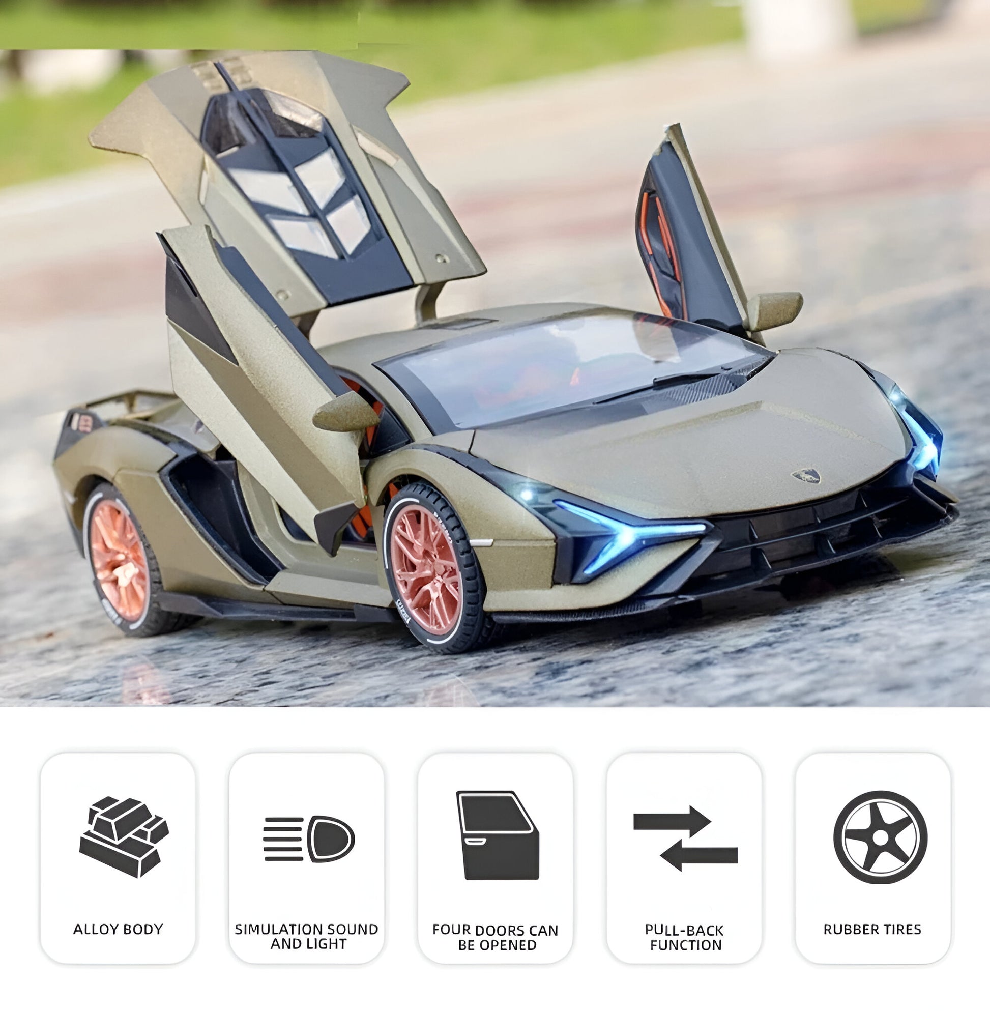 Lamborghini Sian FKP37: Realistic Diecast Car Model 