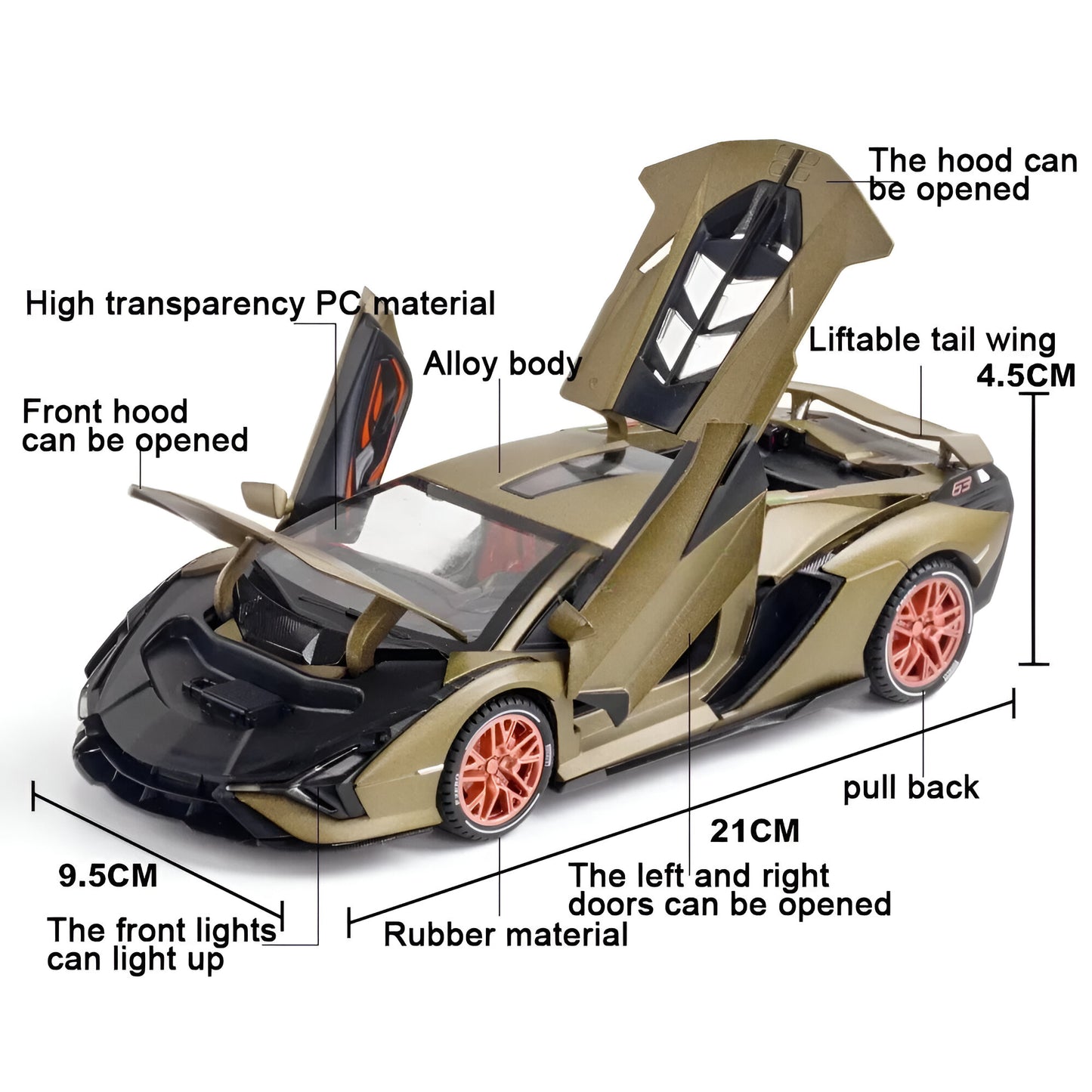 Lamborghini Gold Toy Car Model